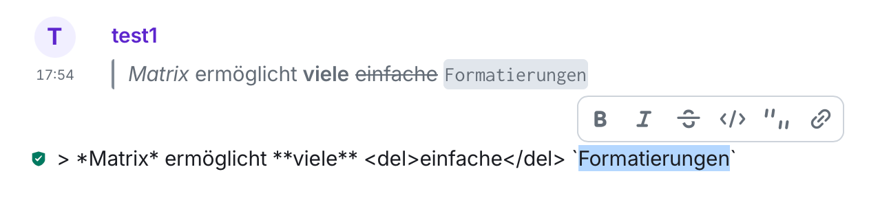 Erläuterung der Symbole in der Texteingabezeile