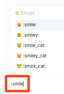 Aufeklapptes Emoji Menü