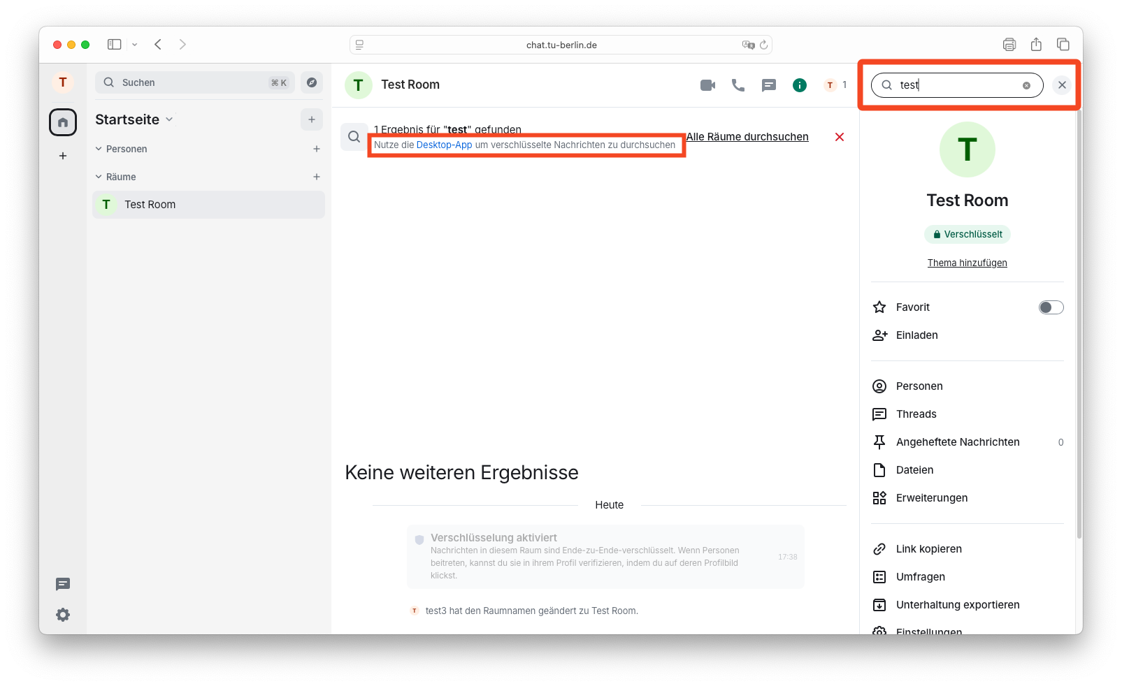 Darstellung der Position des Suchfeldes